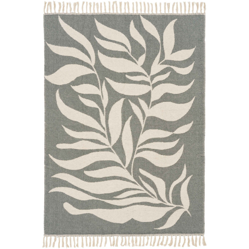 Plaid coton réversible vert sauge et beige 130x180 cm Loni House Nordic - 4