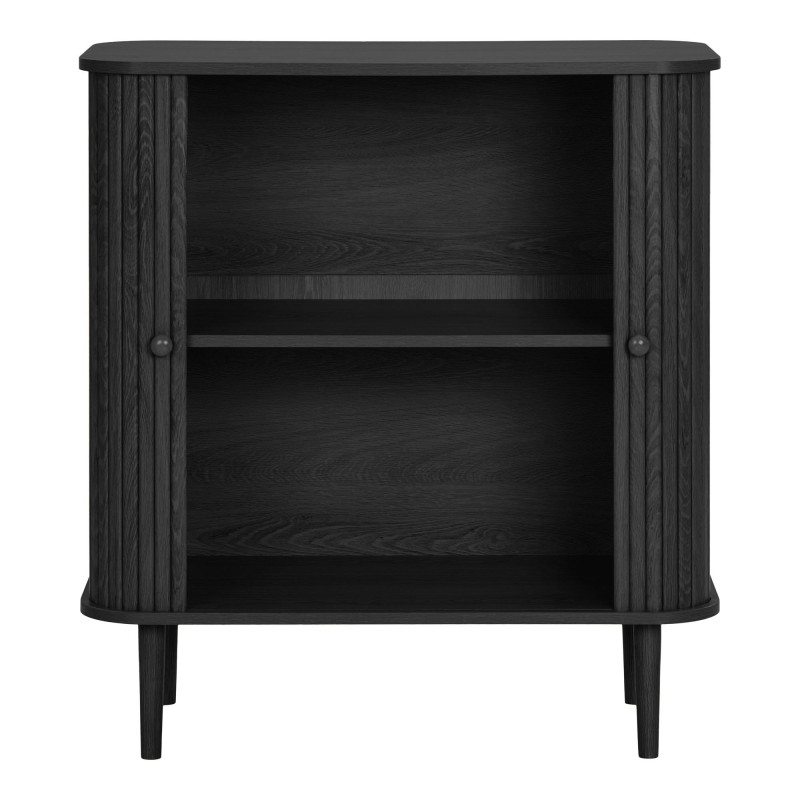 Buffet noir portes coulissantes 80 cm Nikko House Nordic - 4