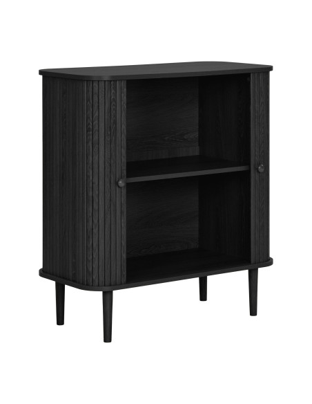 Buffet noir portes coulissantes 80 cm Nikko House Nordic - 5