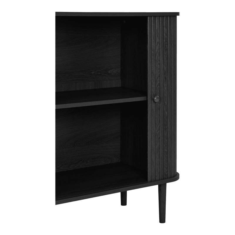 Buffet noir portes coulissantes 80 cm Nikko House Nordic - 6
