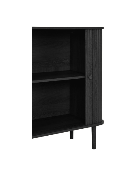 Buffet noir portes coulissantes 80 cm Nikko House Nordic - 6