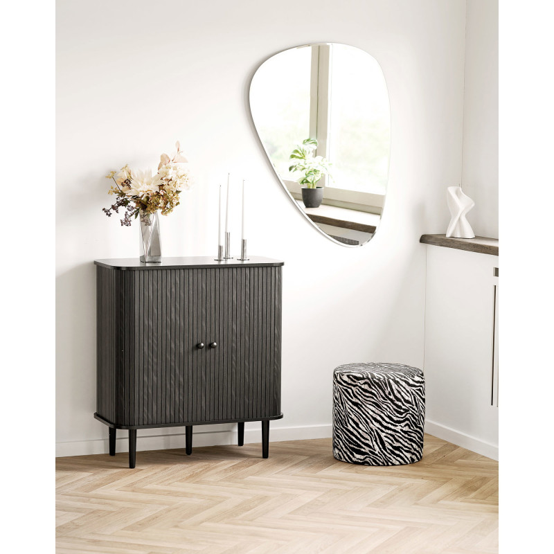 Buffet noir portes coulissantes 80 cm Nikko House Nordic - 8