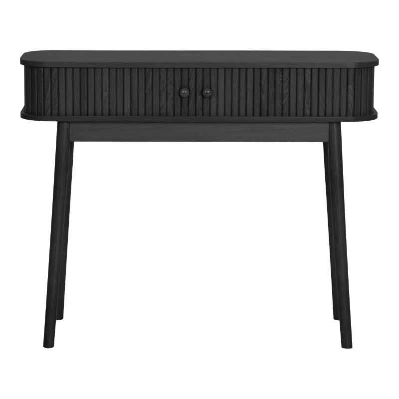 Console d’entrée noire MDF pin portes coulissantes 100 cm Nikko House Nordic - 3