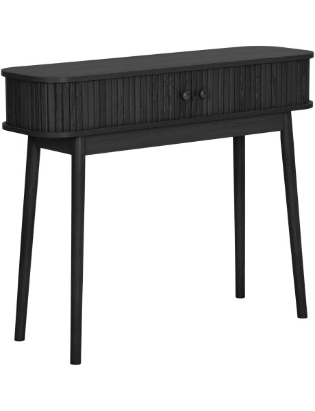 Console d’entrée noire MDF pin portes coulissantes 100 cm Nikko House Nordic - 1