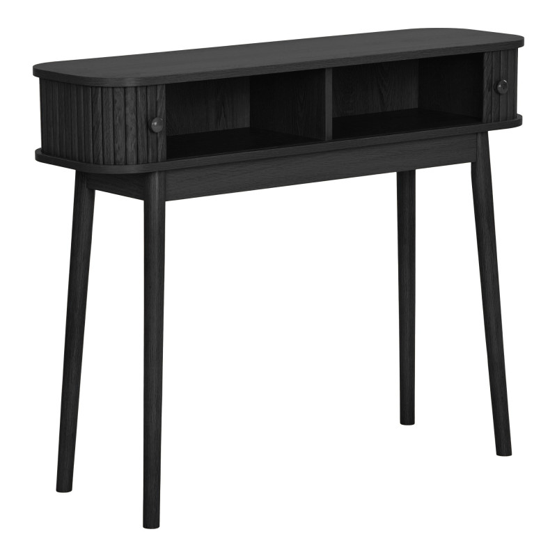 Console d’entrée noire MDF pin portes coulissantes 100 cm Nikko House Nordic - 5