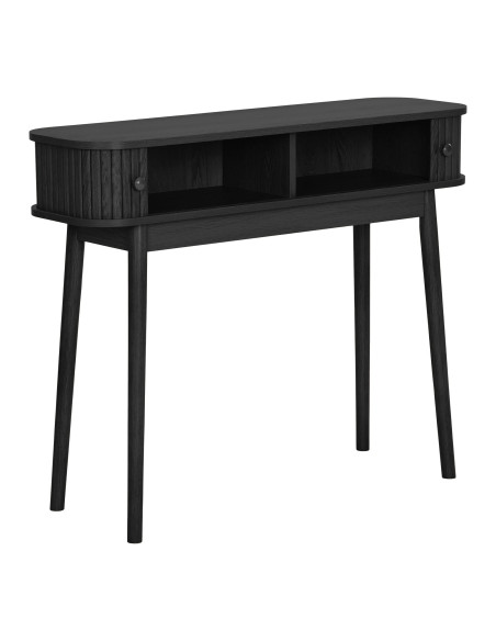Console d’entrée noire MDF pin portes coulissantes 100 cm Nikko House Nordic - 5