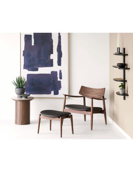 Table d’appoint ronde céramique effet travertin brun 45 cm Delphi House Nordic - 2