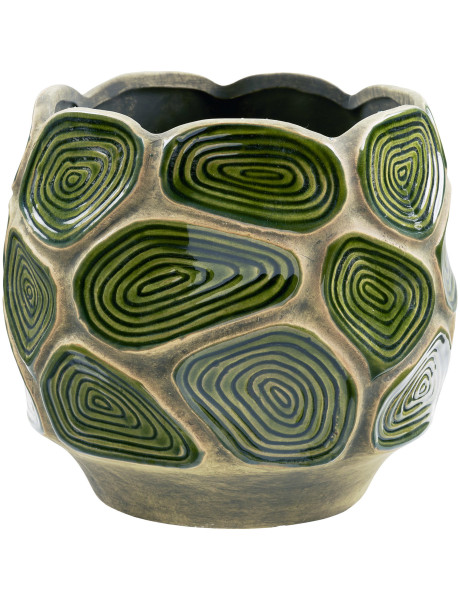 Cache-pot céramique vert forêt relief 18 cm Skovrynn House Nordic - 2