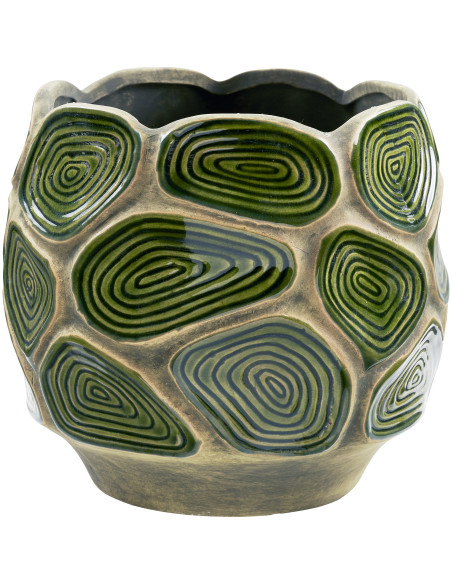 Cache-pot céramique vert forêt relief 18 cm Skovrynn House Nordic - 2