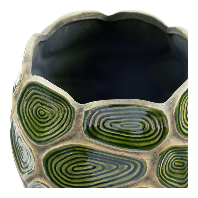 Cache-pot céramique vert forêt relief 18 cm Skovrynn House Nordic - 3