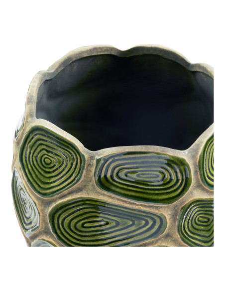 Cache-pot céramique vert forêt relief 18 cm Skovrynn House Nordic - 3