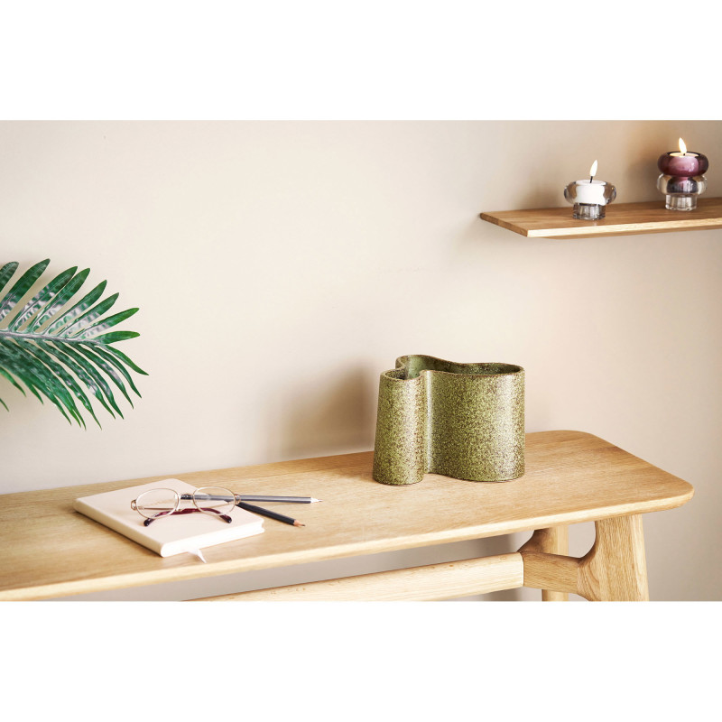Vase céramique vert forêt organique Varyndal House Nordic - 5