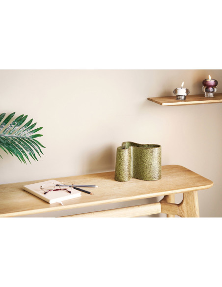 Vase céramique vert forêt organique Varyndal House Nordic - 5