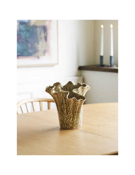 Vase céramique sable ondulé 23,5 cm Fjelloryn House Nordic - 2