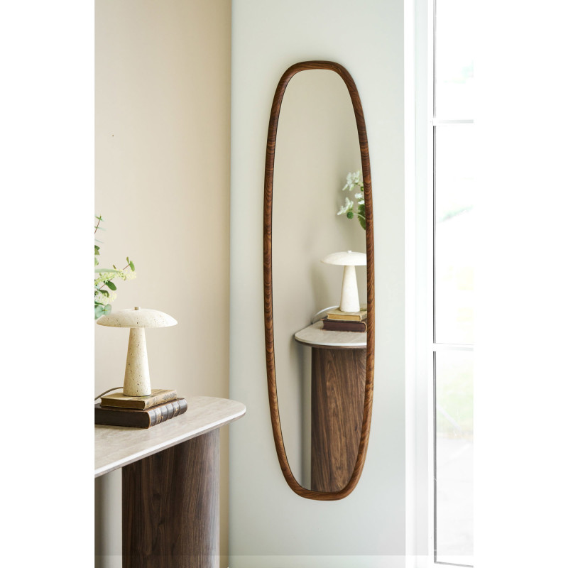 Miroir mural ovale effet bois 40x150 cm Luxon House Nordic - 2