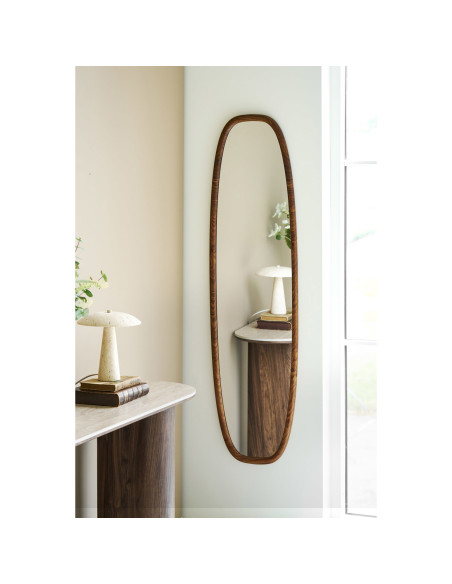 Miroir mural ovale effet bois 40x150 cm Luxon House Nordic - 2