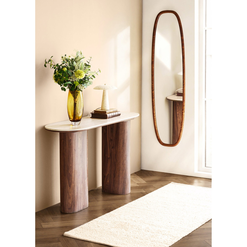 Miroir mural ovale effet bois 40x150 cm Luxon House Nordic - 5