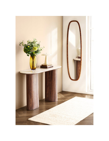 Miroir mural ovale effet bois 40x150 cm Luxon House Nordic - 5