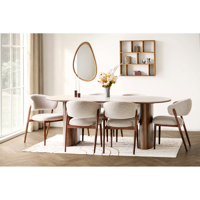 Miroir mural organique effet bois 50x80 cm Luxon House Nordic - 5