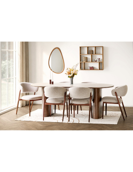 Miroir mural organique effet bois 50x80 cm Luxon House Nordic - 5