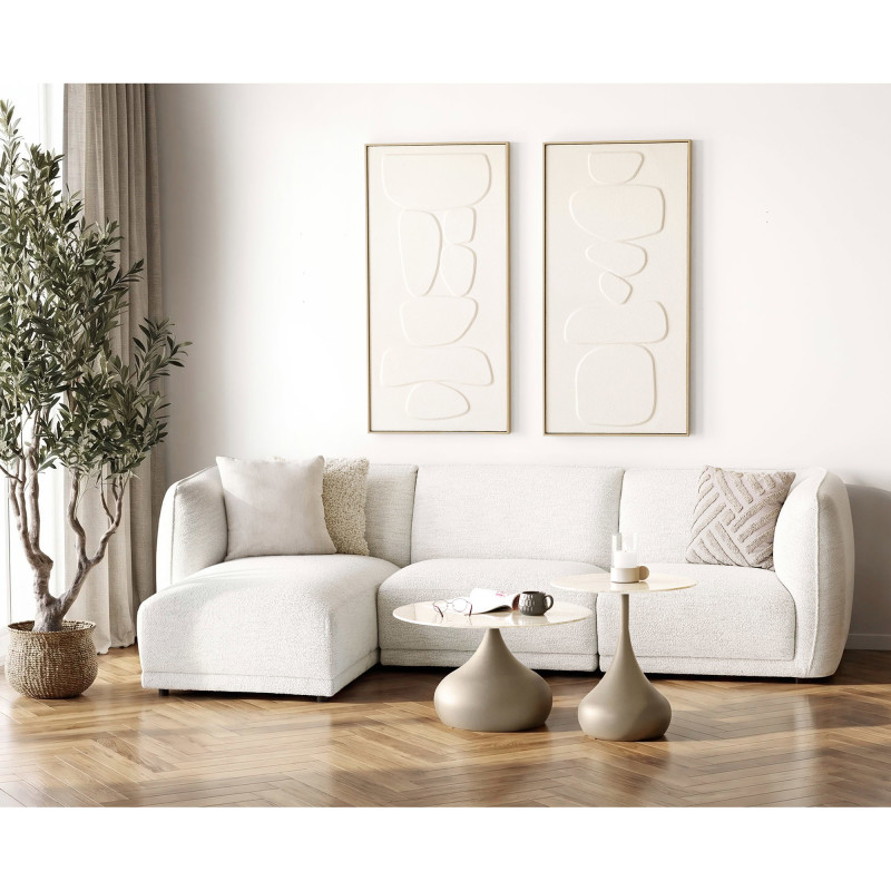 Coussin beige sable coton tufté 45x45 cm Albany House Nordic - 4