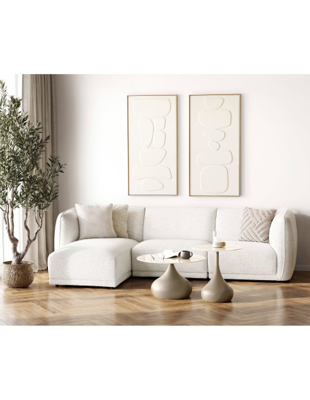 Coussin beige sable coton tufté 45x45 cm Albany House Nordic - 4