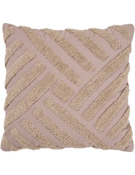 Coussin beige sable coton tufté 45x45 cm Albany House Nordic - 1