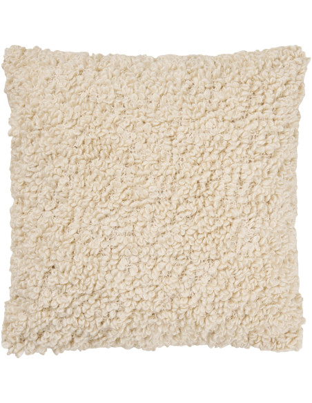 Coussin bouclette écru polyester 45x45 cm Tossa House Nordic - 1