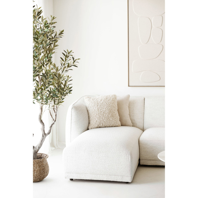 Coussin bouclette écru polyester 45x45 cm Tossa House Nordic - 2