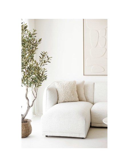 Coussin bouclette écru polyester 45x45 cm Tossa House Nordic - 2