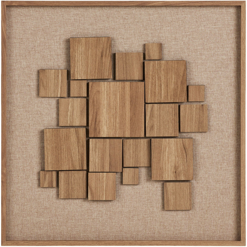 Décoration murale relief 3D brune effet bois MDF 60x60 cm Gala House Nordic - 3