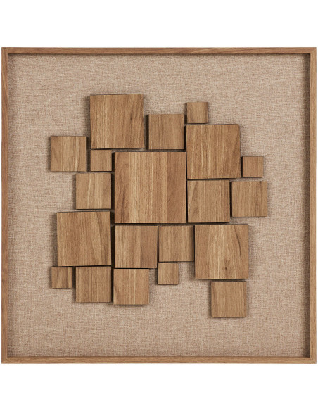 Décoration murale relief 3D brune effet bois MDF 60x60 cm Gala House Nordic - 3