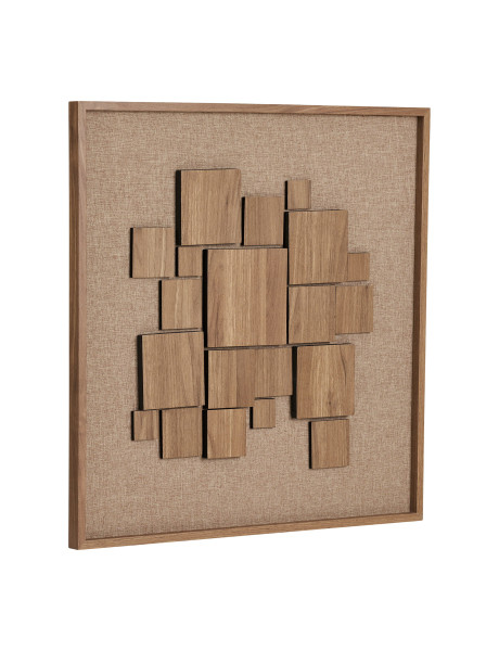 Décoration murale relief 3D brune effet bois MDF 60x60 cm Gala House Nordic - 1