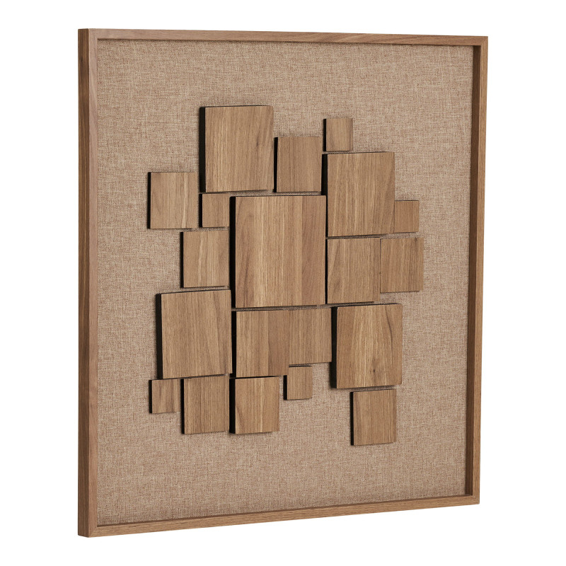 Décoration murale relief 3D brune effet bois MDF 60x60 cm Gala House Nordic - 1