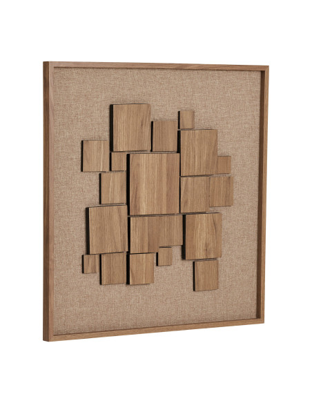 Décoration murale relief 3D brune effet bois MDF 60x60 cm Gala House Nordic - 1