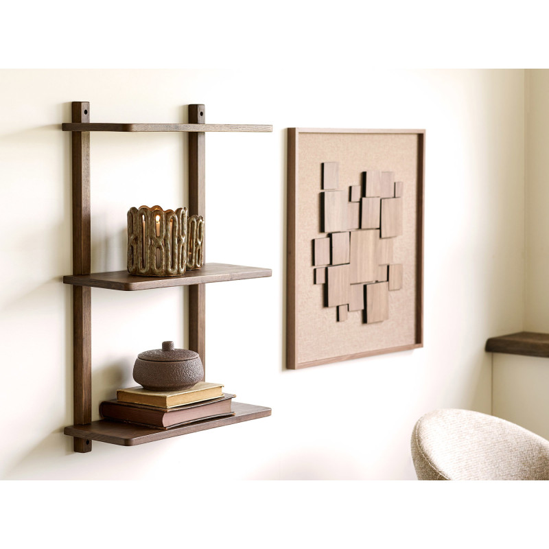 Décoration murale relief 3D brune effet bois MDF 60x60 cm Gala House Nordic - 5