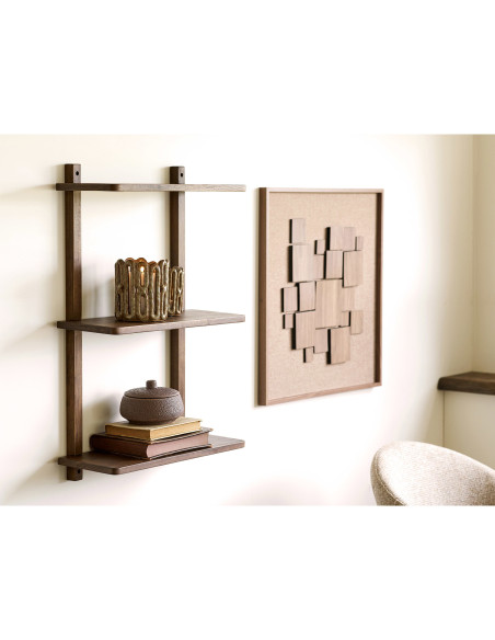 Décoration murale relief 3D brune effet bois MDF 60x60 cm Gala House Nordic - 5