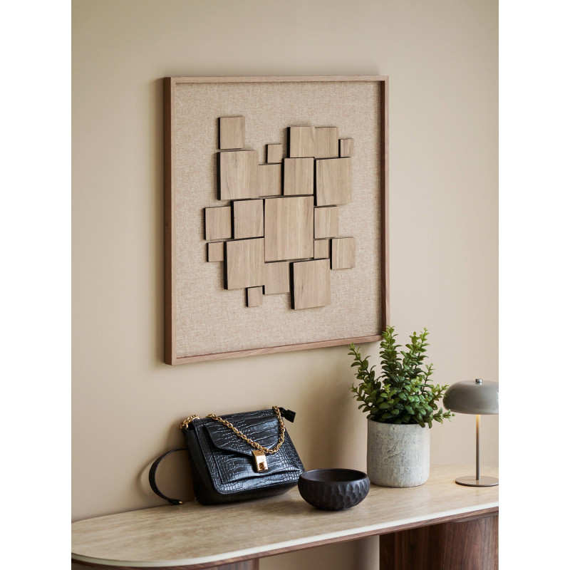 Décoration murale relief 3D brune effet bois MDF 60x60 cm Gala House Nordic - 2