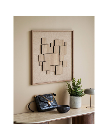 Décoration murale relief 3D brune effet bois MDF 60x60 cm Gala House Nordic - 2