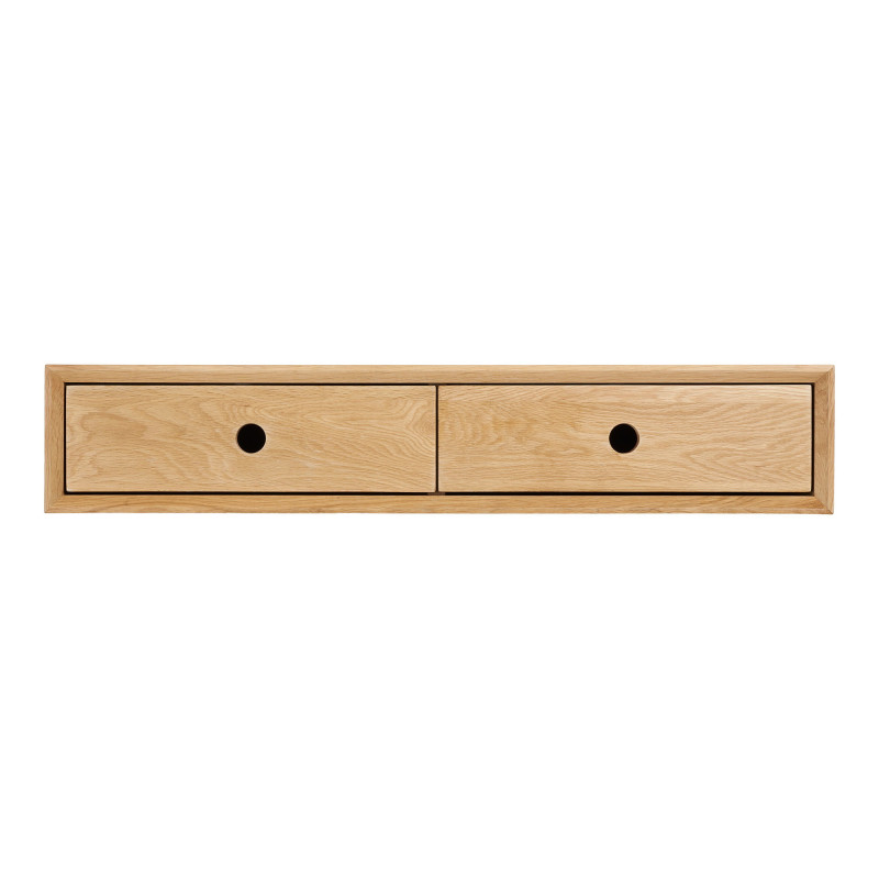 Console murale en chêne laqué avec 2 tiroirs 80x25x15 cm Luzern House Nordic - 3