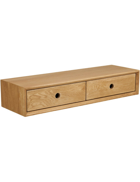 Console murale en chêne laqué avec 2 tiroirs 80x25x15 cm Luzern House Nordic - 1