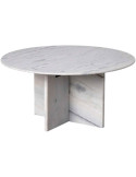 Table basse ronde pierre naturelle blanche 100x100x48 cm Estremoz