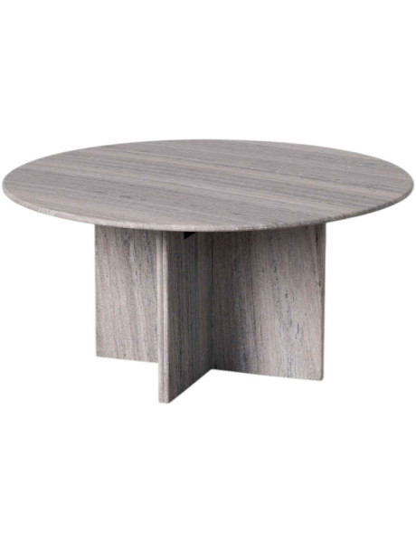 Table basse ronde pierre naturelle beige 100x100x48 cm Estremoz Ixia - 1