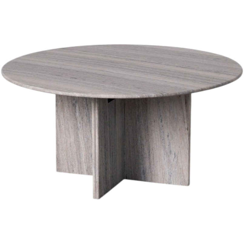 Table basse ronde pierre naturelle beige 100x100x48 cm Estremoz Ixia - 1