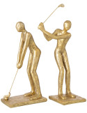 Lot de 2 sculptures golfeurs dorées polyrésine 15,5x10,5x35 cm Dornoch