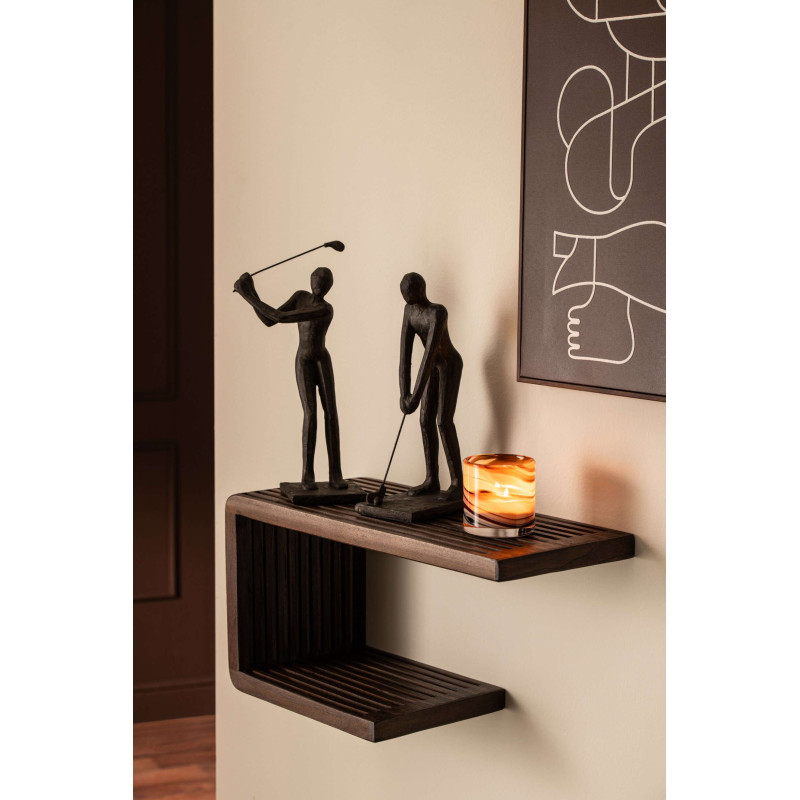 Lot de 2 sculptures de golfeurs noires en polyrésine 15,5x10,5x35 cm Dornoch J-Line - 2
