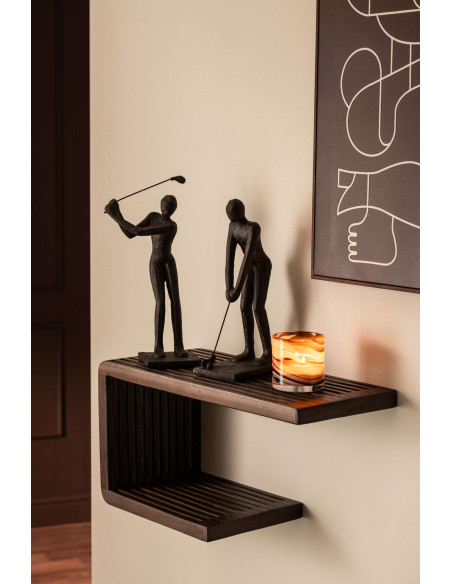 Lot de 2 sculptures de golfeurs noires en polyrésine 15,5x10,5x35 cm Dornoch J-Line - 2