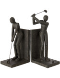 Set de 2 serre-livres golfeurs noirs polyrésine 27x11x30 cm Dornoch