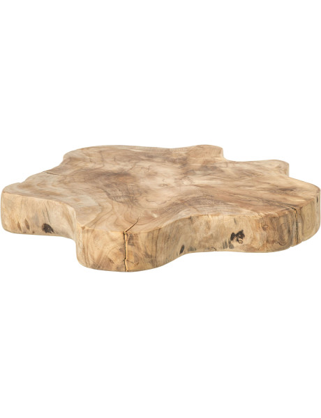 Plateau décoratif en teck naturel 39x34x5,5 cm Jepara J-Line - 1