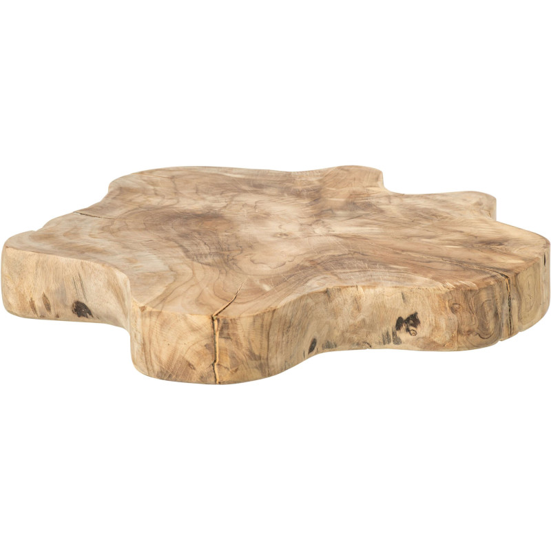Plateau décoratif en teck naturel 39x34x5,5 cm Jepara J-Line - 1